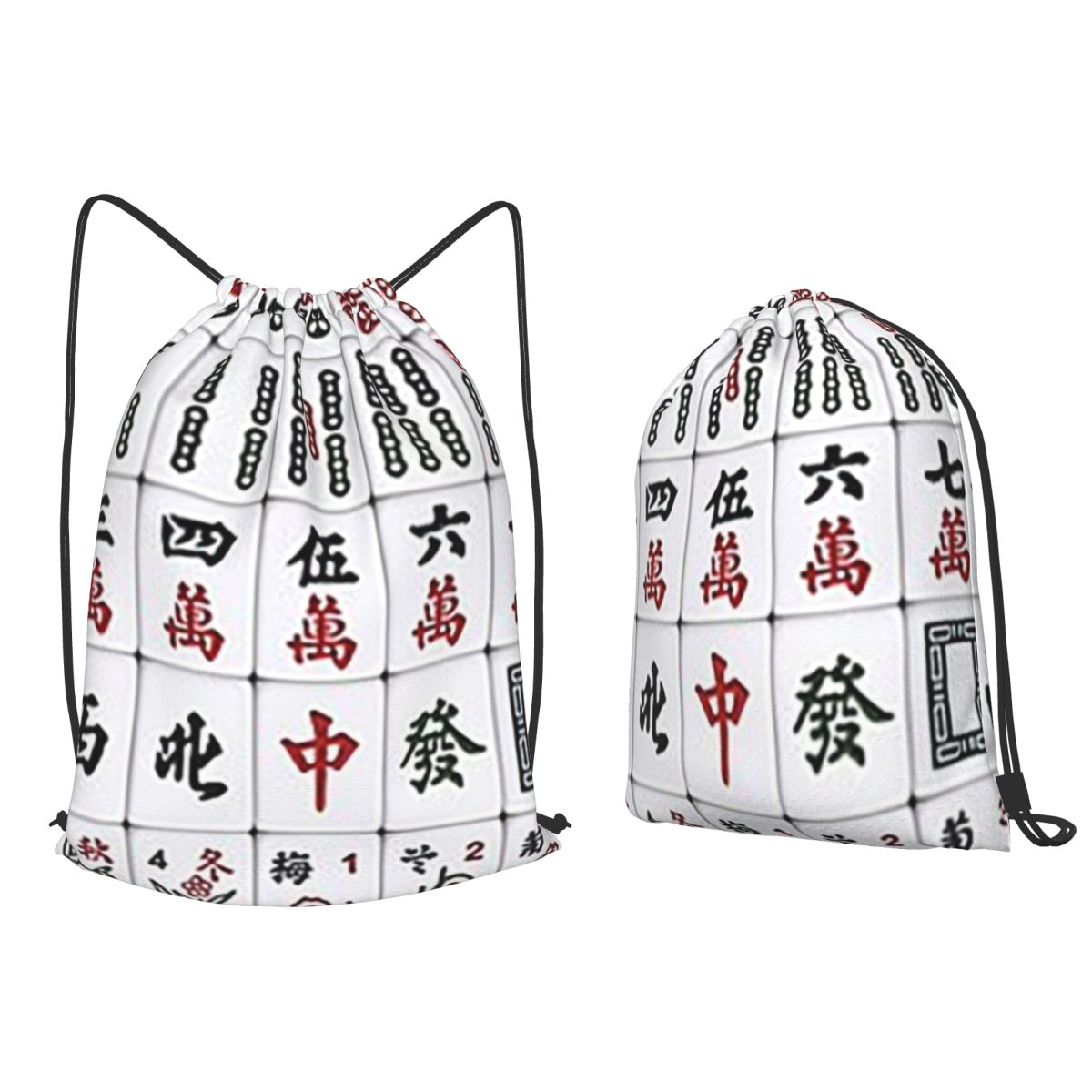 Mahjong Tile Pattern Backpacks - Tile Bag Drawstring avaliação e preço