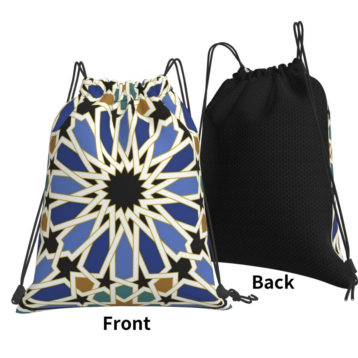 Arabic Tile I Backpacks Multi- - Tile Bag Drawstring avaliação e preço