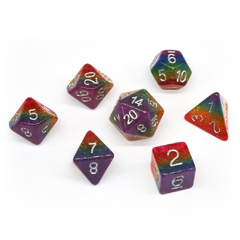 7Pcs/Set Polyhedral Rainbow Di - Board Game Pandemic avaliação e preço