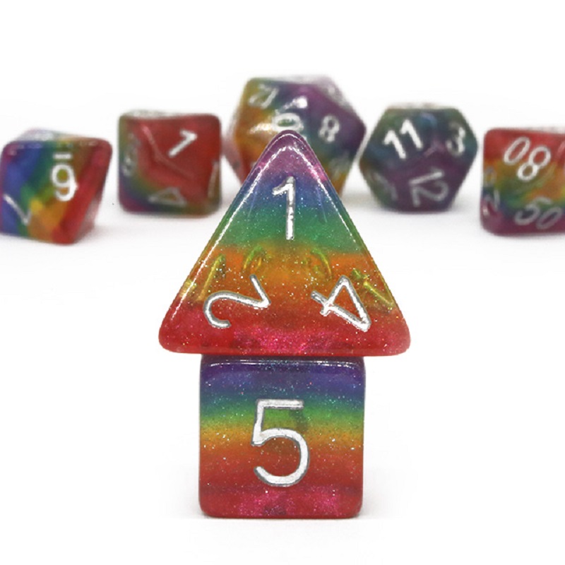 7Pcs/Set Polyhedral Rainbow Di - Board Game Pandemic avaliação e preço