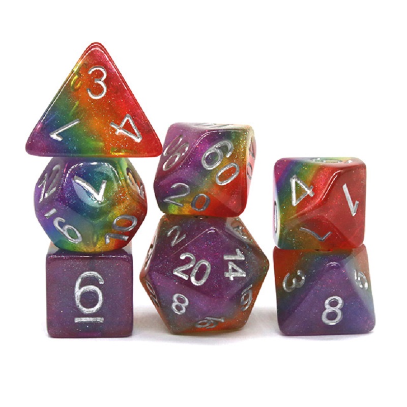 7Pcs/Set Polyhedral Rainbow Di - Board Game Pandemic avaliação e preço