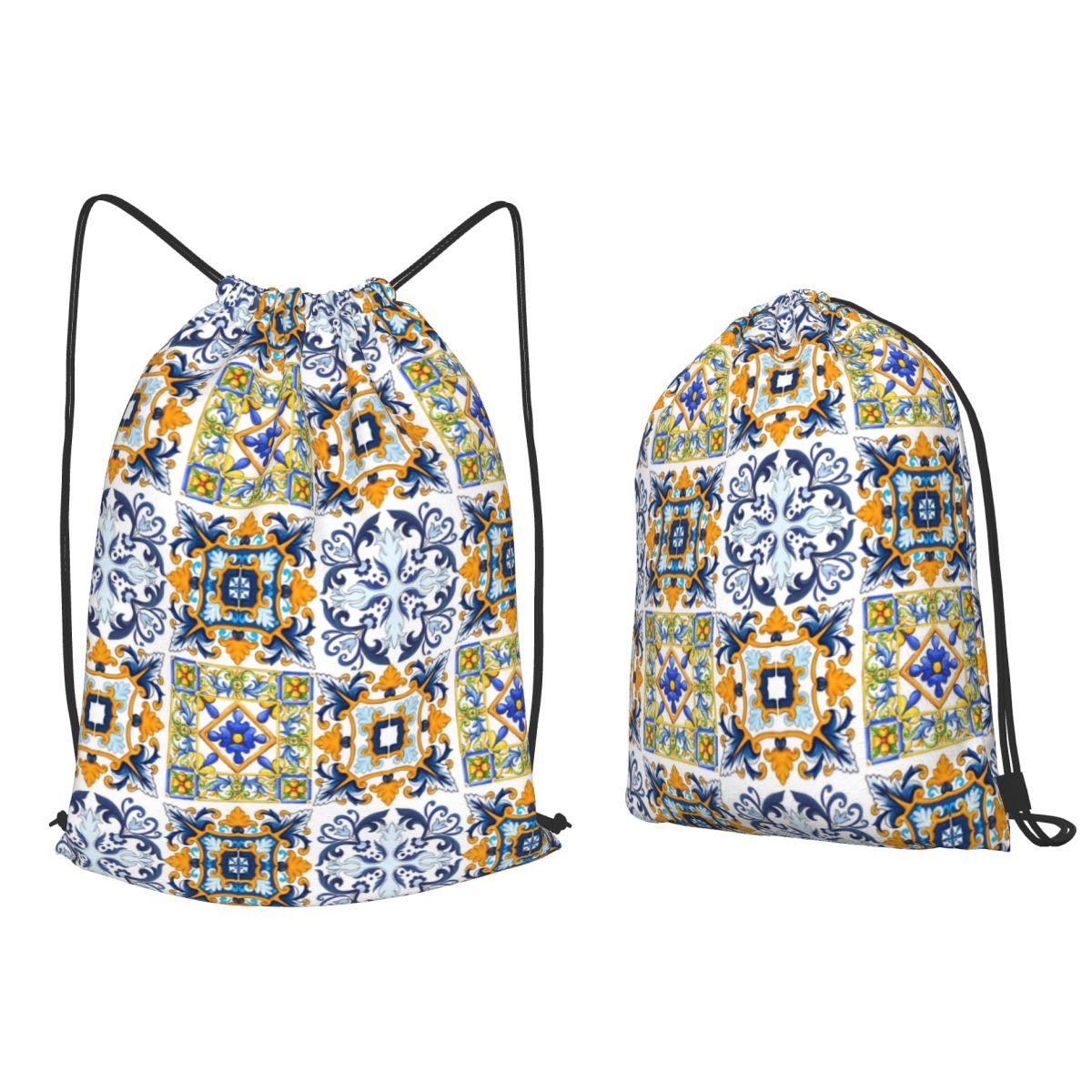 Copy Of Sicilian Tiles,mediter - Tile Bag Drawstring avaliação e preço