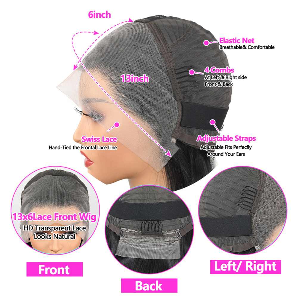 13x6 Straight Human Hair Wigs  - Board Game Queen avaliação e preço