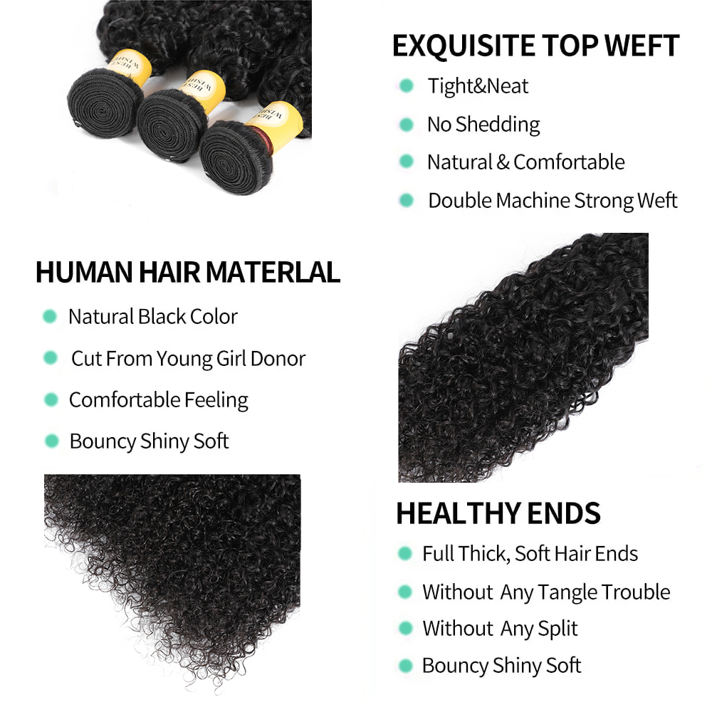 12A Kinky Curly Hair Bundles 1 - Board Game Queen avaliação e preço