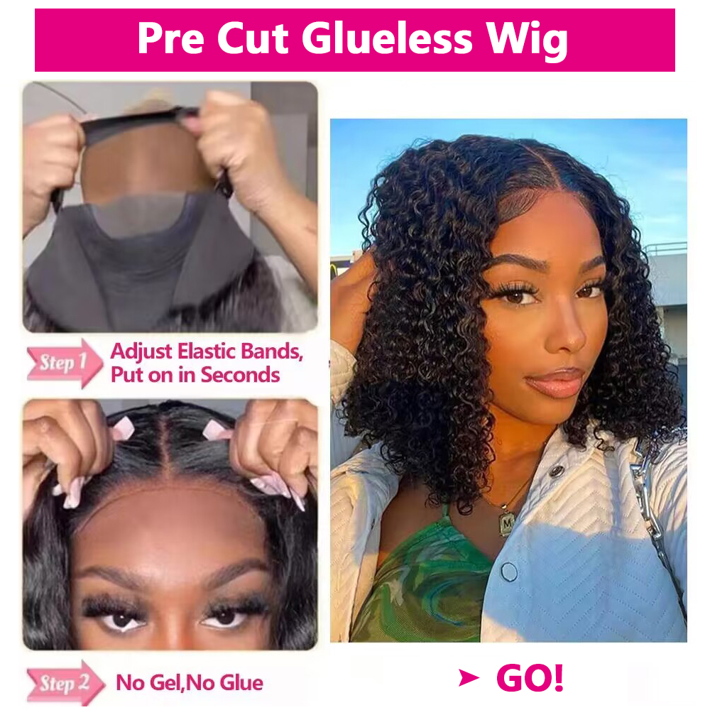 4x4 Glueless Wig BoB Human Hai - Board Game Queen avaliação e preço