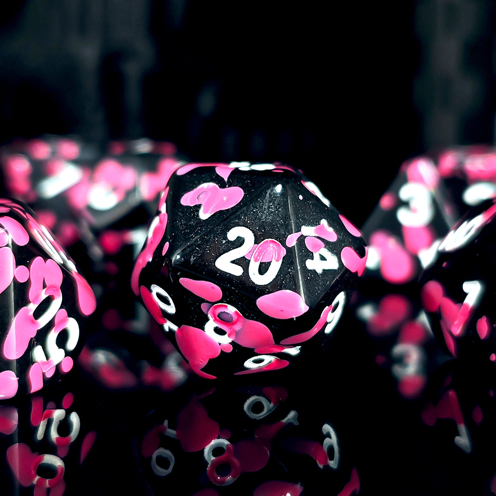 Polyhedral Pink Splatter Acryl - Board Game Pandemic avaliação e preço