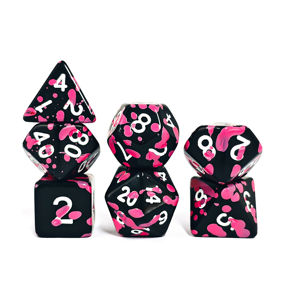 Polyhedral Pink Splatter Acryl - Board Game Pandemic avaliação e preço