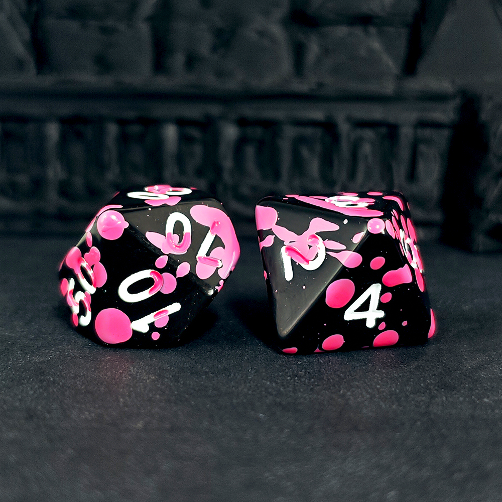 Polyhedral Pink Splatter Acryl - Board Game Pandemic avaliação e preço