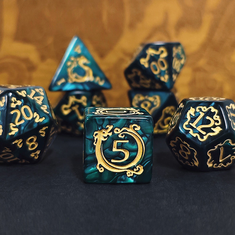 7pcs DND Dice 7Pcs/set Dragon  - Board Game Pandemic avaliação e preço