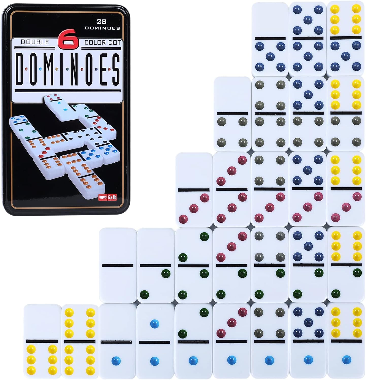 Double 6 Dominos Set for Adult - Game Storage Box avaliação e preço