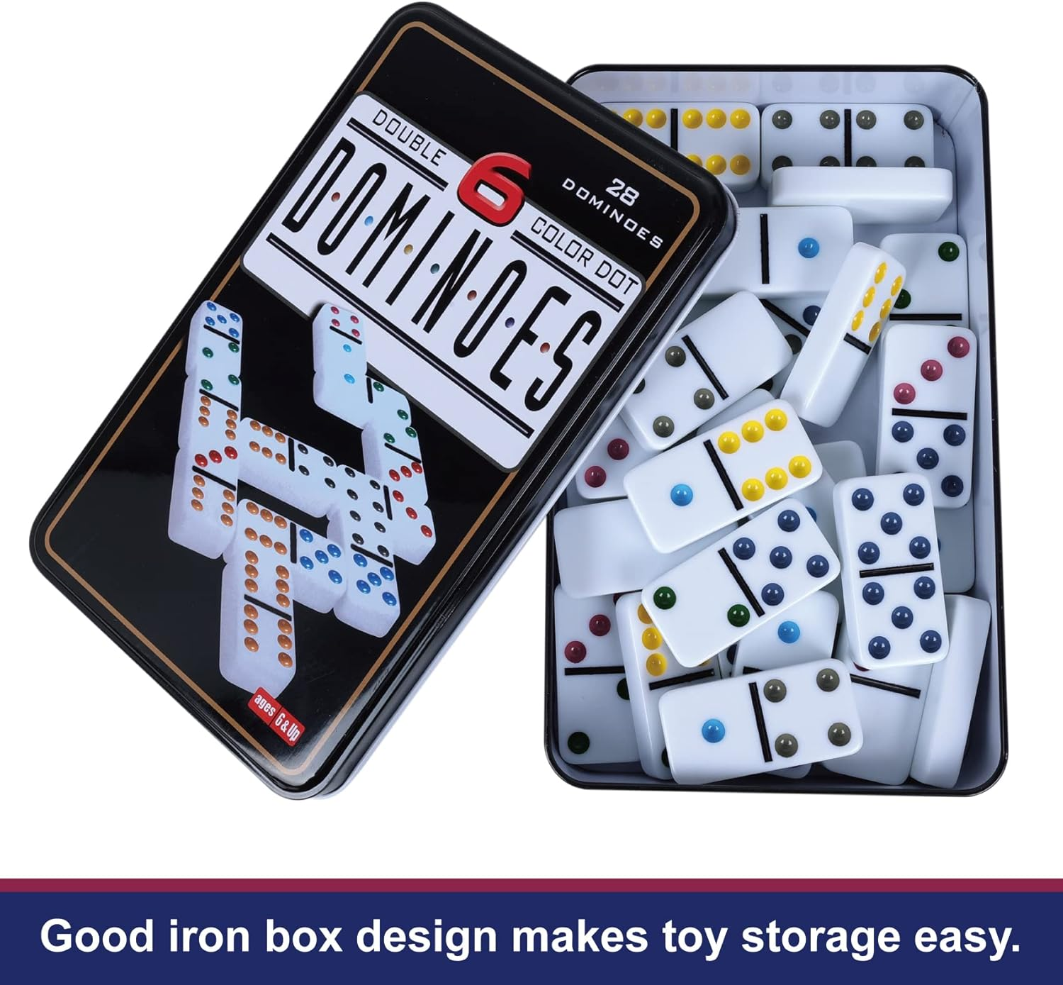 Double 6 Dominos Set for Adult - Game Storage Box avaliação e preço