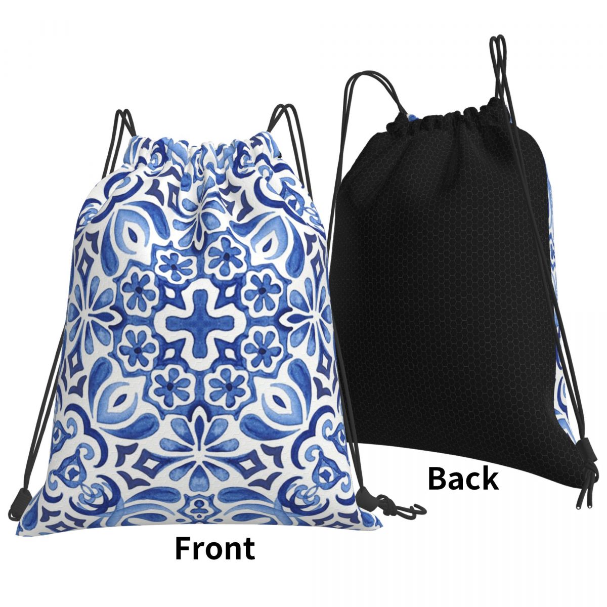 Mediterranean Mosaic Tiles Azu - Tile Bag Drawstring avaliação e preço