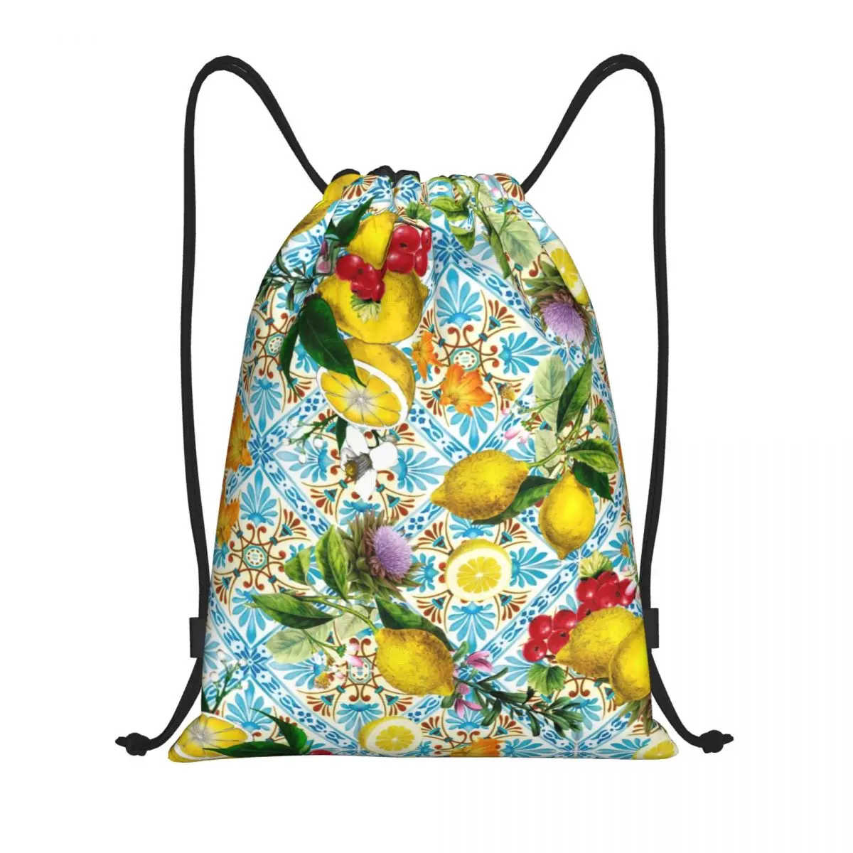 Sicilian Lemons And Romantic T - Tile Bag Drawstring avaliação e preço