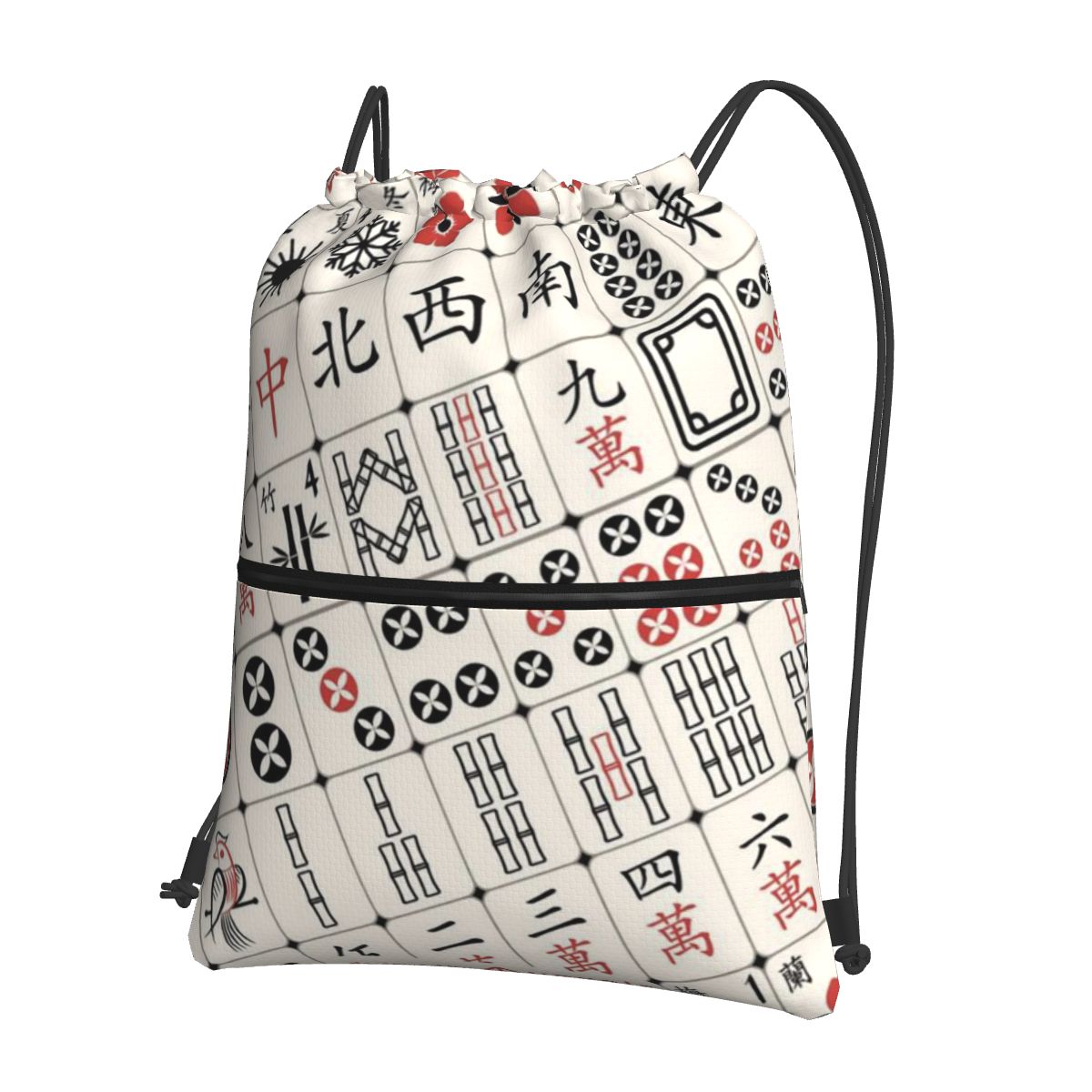 Mahjong Tile Pattern Backpacks - Tile Bag Drawstring avaliação e preço