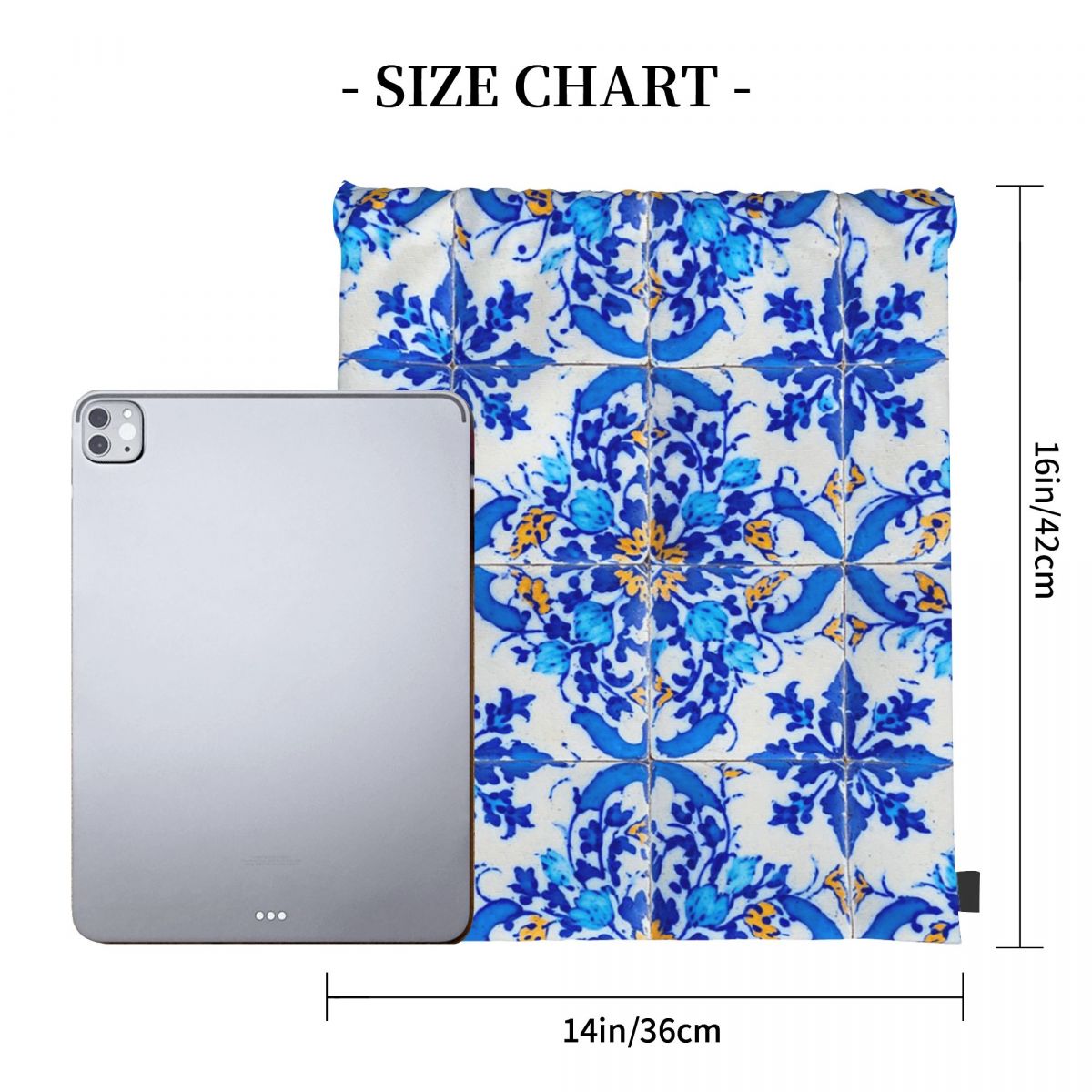 Portuguese Tile Decor Azulejo  - Tile Bag Drawstring avaliação e preço